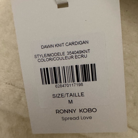 NWT WOMENS RONNY KOBO Dawn Cardigan in Ecru
Ronny Kobo. Sizes: S, M, L - Picture 8 of 10